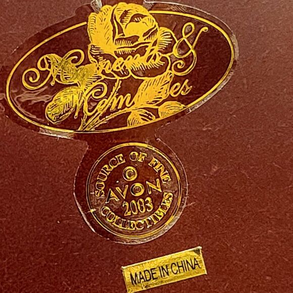 2003 Moments And Memories Mother And Child Garden Figurine Wood Base Avon - Picture 8 of 8